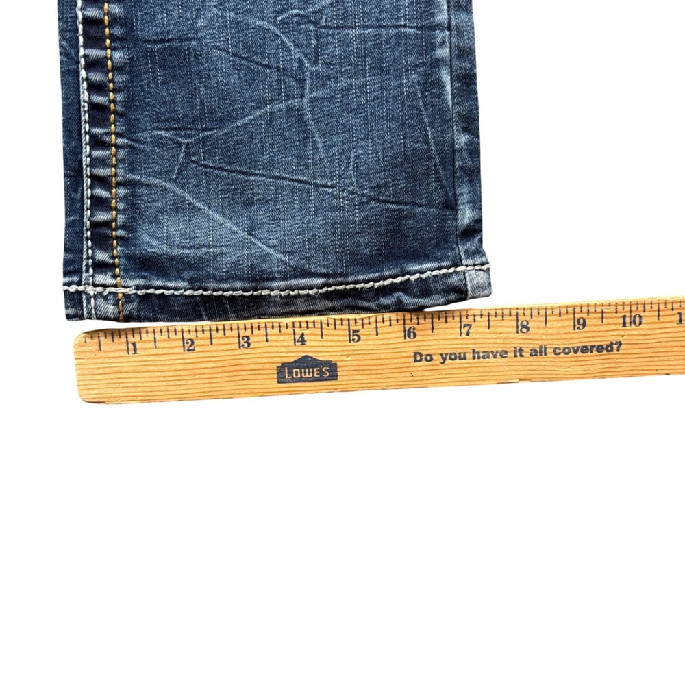 True Luck Jeans Women's 7/8 Bootcut Medium Wash Embroidered Flap Pocket Y2K - Picture 9 of 11